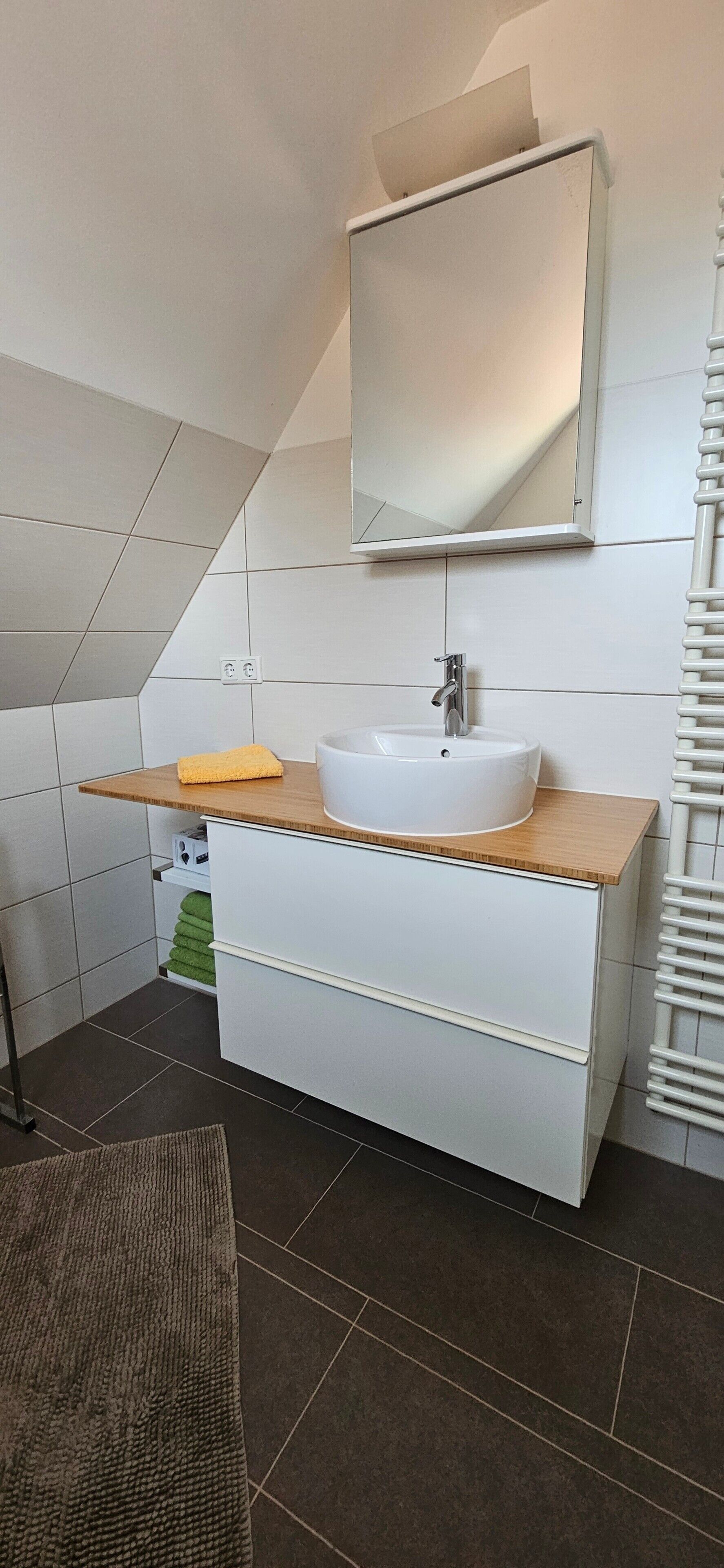 Dusche, Haartrockner, Handtücher
