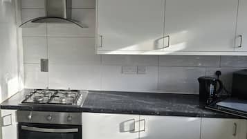 Fridge, microwave, oven, electric kettle