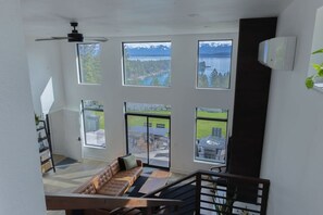 TV, fireplace - The Big Black Barn with Views for Days (Lakeside)