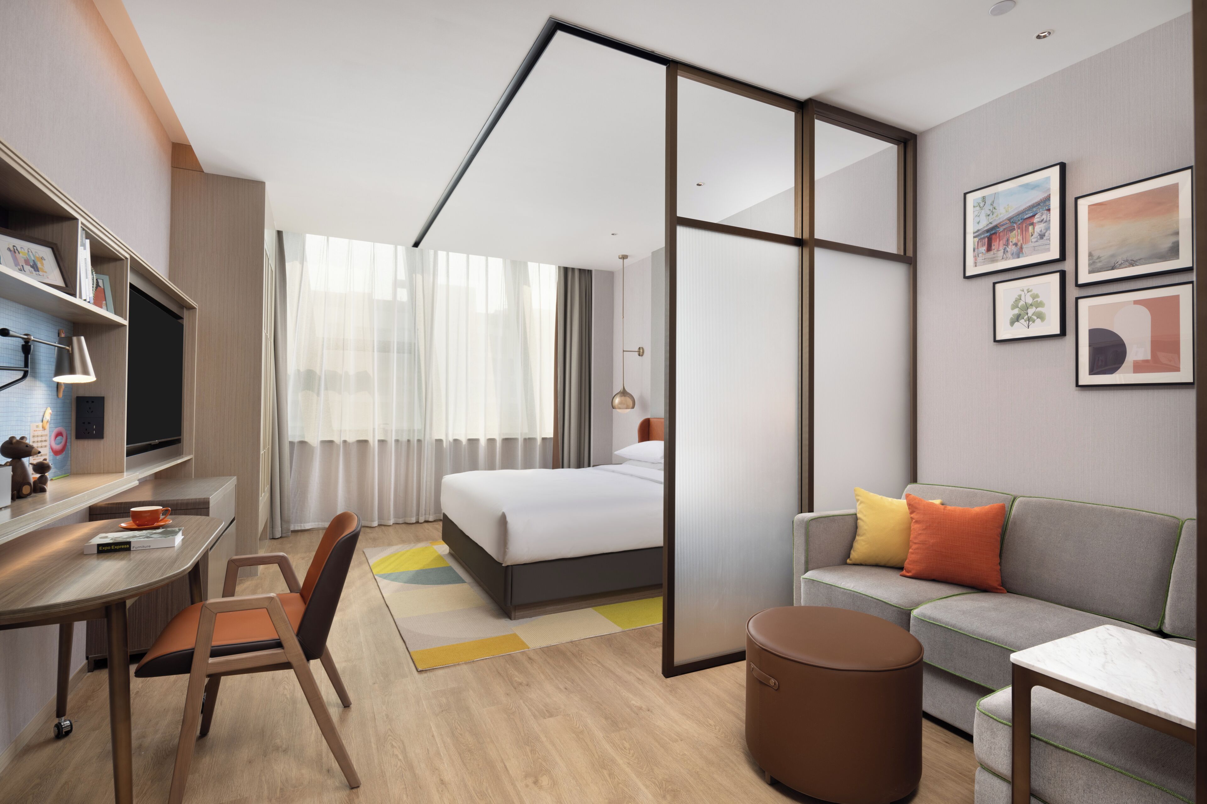 Kamar Double Superior, pemandangan kota | Brankas, meja kerja, ruang kerja ramah laptop, dan tirai kedap cahaya