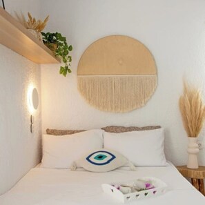 Room - Seaview Cycladic Hideaway with Private Garden — Island Living in Mykonos (Ornos)