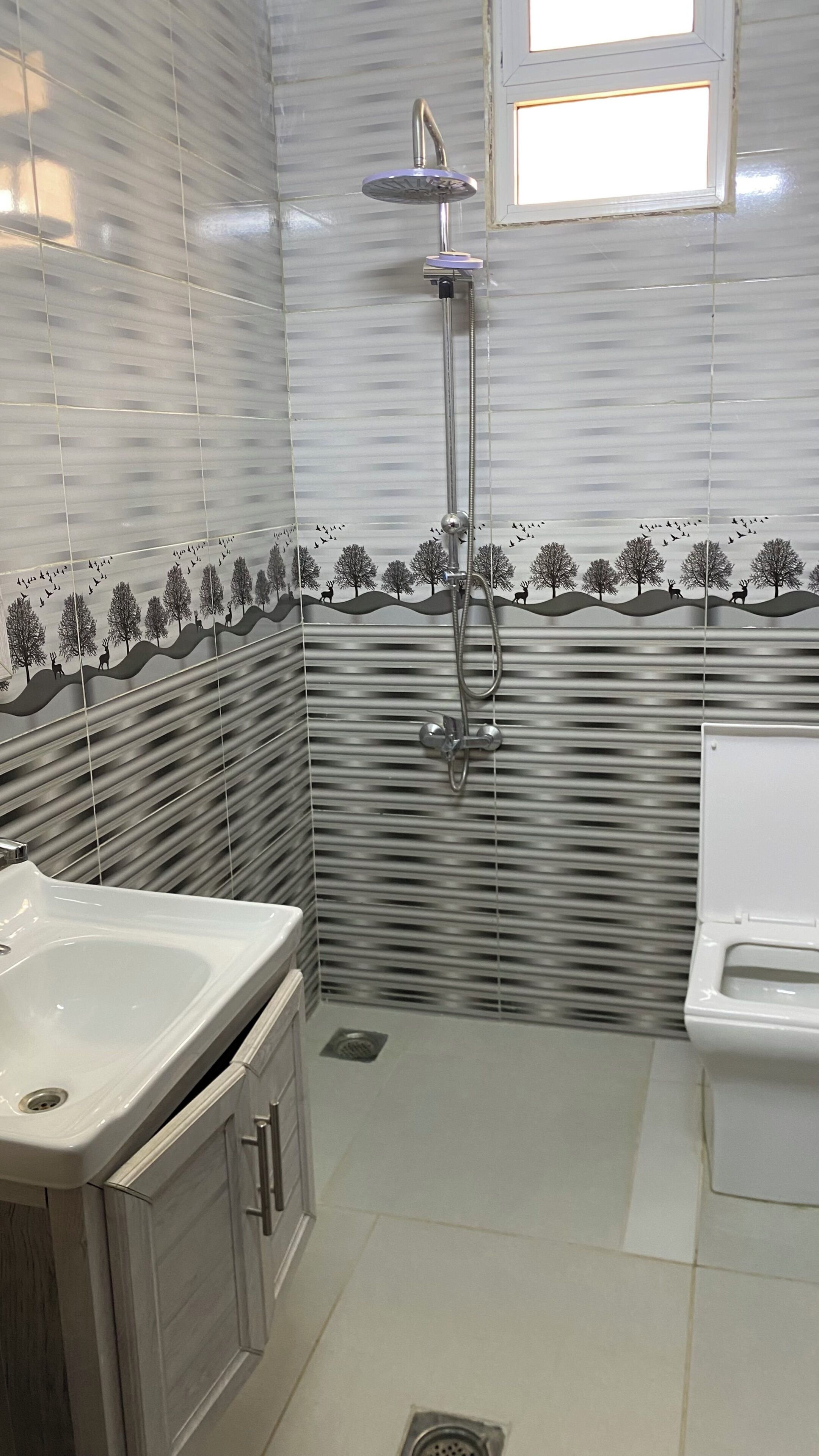 Baignoire à jets, bidet, serviettes fournies, savon