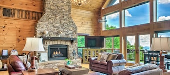 The Ivy | Mountain Views, Game Room, Outdoor Fireplace & 2 Private Acres Near Brevard