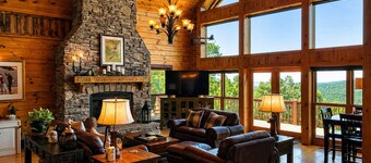The Ivy | Mountain Views, Game Room, Outdoor Fireplace & 2 Private Acres Near Brevard