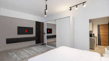 Studio, 1 grand lit, vue ville
