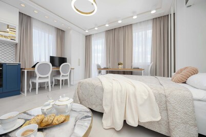 Modern Studio with Balcony | Close to Metro | Remote Work