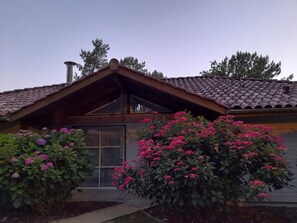 A house with a tiled roof, a chimney, and a window. - Villa with heated pool - 6 guests (Moliets-et-Maa)