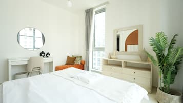 Egyptian cotton sheets, premium bedding, down duvets, in-room safe