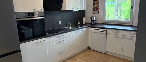 Fridge, oven, stovetop, dishwasher
