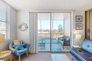 TV, offices - Renovated Beachfront Condo: Modern Comfort, River Views & Endless Relaxation! (Bonita Springs)