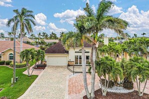Exterior - Striking European-style home w/ private pool, hot tub & river access via dock (Cape Coral)