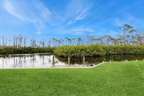 Property grounds - Waterfront & ground-floor home with free WiFi, dock, pool, & central AC (Englewood)
