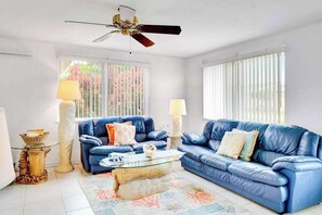 TV, offices - Waterfront home with canal access, patio, sun room, & central AC - near beach (Englewood)