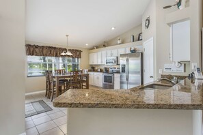 Fridge, microwave, oven, stovetop - Florida Waterfront Home with WiFi Private Pool - Short Drive to Beach (Fort Myers)