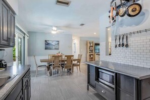 Fridge, microwave, oven, stovetop - Single level family home w/private pool & furnished patio w/grill, dog-friendly. (Naples)