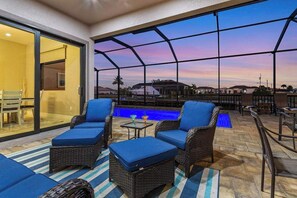 Terrace/patio - Open home with heated pool, dock, grill, beach gear, smart TVs, W/D, & AC (Cape Coral)