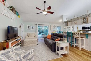 TV, offices - Dog-friendly home with private heated saltwater pool, patio, grill, & streaming (Cape Coral)