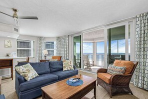 TV, offices - Waterfront penthouse with beach views, pool, hot tub, & tennis court (Fort Myers Beach)