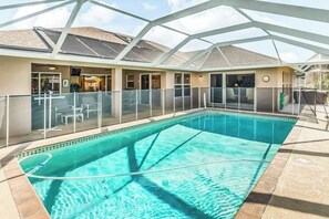 Pool - Snowbird-friendly home with lanai, private pool, & canal access (Cape Coral)