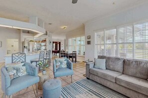 TV, offices - Canal-Front Home with Private Pool and Dock, WiFi, and Pool Table (Cape Coral)