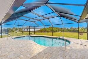 Pool - Renovated dog-friendly home near beach with private pool, screened lanai, grill (Englewood)