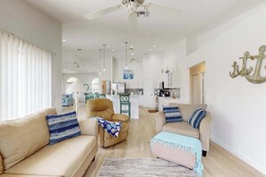 TV, offices - Waterfront Retreat w/Private Pool, Half a Mile from the Beach & Dog-Friendly (Marco Island)
