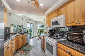 Fridge, microwave, oven, stovetop - Canal-front home with private lagoon pool, dock, AC, & W/D - dog-friendly (Marco Island)