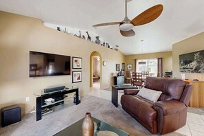 TV, DVD player, offices - Coastal home with private pool, lanai, and washer & dryer (Cape Coral)