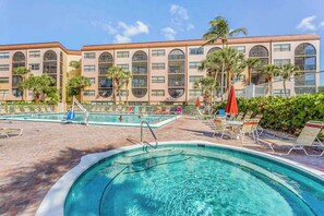 Pool - Snowbird-friendly condo with AC, lanai, pool, hot tub, tennis, & on-site dining (Marco Island)