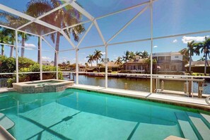 Pool - Waterfront home with saltwater pool, pool spa, central AC, W/D, & office space (Marco Island)