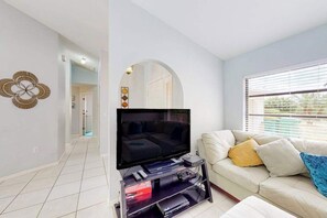 TV, offices - Dog-Friendly Pool Retreat with Lanai, Grill & Central Location (Port Charlotte)