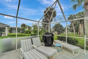 Terrace/patio - Relax & Recharge: Dog-Friendly Home w/ Private Pool, Extra Lot, & More! (Port Charlotte)