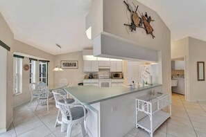 Fridge, microwave, oven, stovetop - Relax & Recharge: Dog-Friendly Home w/ Private Pool, Extra Lot, & More! (Port Charlotte)