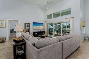 TV, table football, offices - Spacious dog-friendly home with private pool/hot tub, dock & close to everything (Marco Island)
