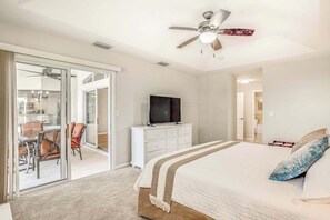 Desk, iron/ironing board, WiFi, bed sheets - Dog-friendly home with private heated pool, grill, A/C, & washer/dryer (Port Charlotte)