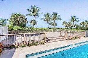 Pool - Sunny and serene oceanfront condo with pool, tennis, lanai, & washer/dryer (Naples)