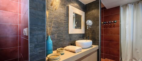 Shower, hair dryer