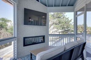 Smart TV, fireplace - Palmwood Haven | Private Pool, 2nd House From Sand! (Tybee Island)