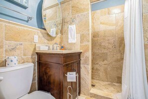 Shower, hair dryer, towels - Remodeled Home close to Lake Michigan - Walk to the Beach, One Dog OK (New Buffalo)