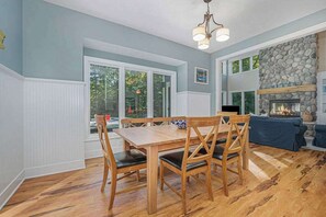 Dining - Spacious Home with Two Fireplaces, Game Room, & Private Pool - Walk to the Lake (Fennville)