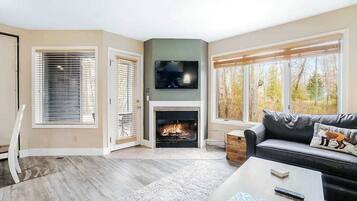 TV, fireplace, DVD player, offices