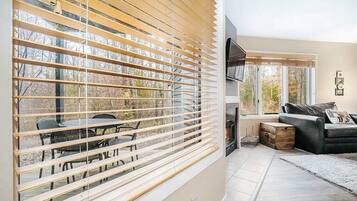 TV, fireplace, DVD player, offices
