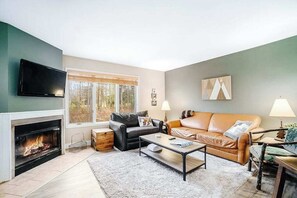 TV, fireplace, DVD player, offices