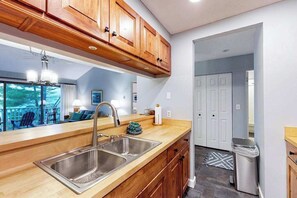 Interior - Beachfront condo with beach access, fireplace, balcony, washer/dryer & views (Glen Arbor)