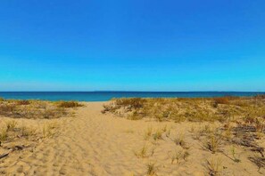 On the beach - Lower-level beachfront condo with deck, fireplace, washer/dryer, central AC (Glen Arbor)
