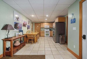 Fridge, microwave, oven, stovetop - Dog-friendly ski-in/out condo near lifts with ski views, pool, tennis, hot tub (Boyne Falls)