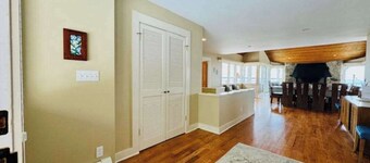 Secluded lake-view home with large deck, private gas grill, AC