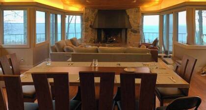 Secluded lake-view home with large deck, private gas grill, AC