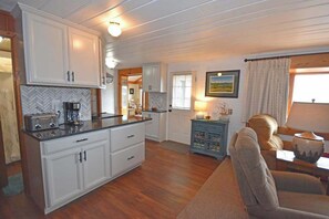 TV - Beachfront cottage with Lake Michigan views, fireplace, gas grill, firepit, deck (Glen Arbor)