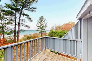 Property grounds - Beachfront condo with sunset & lake views, fireplace, washer/dryer (Glen Arbor)